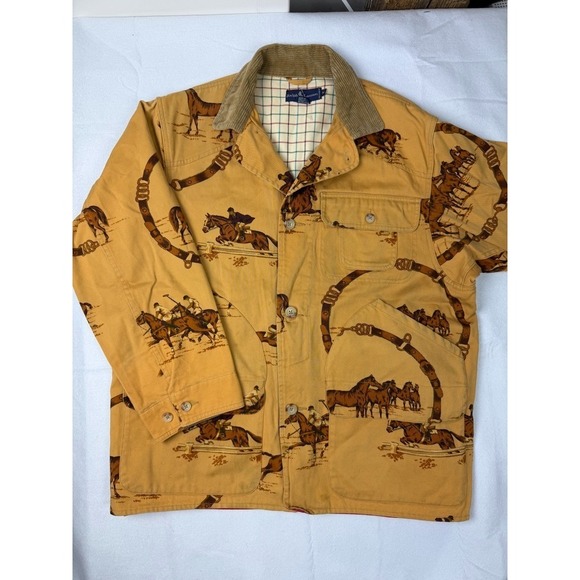 Ralph Lauren Other - Vintage Ralph Lauren Polo Equestrian Print Chore Jacket Tan M - READ